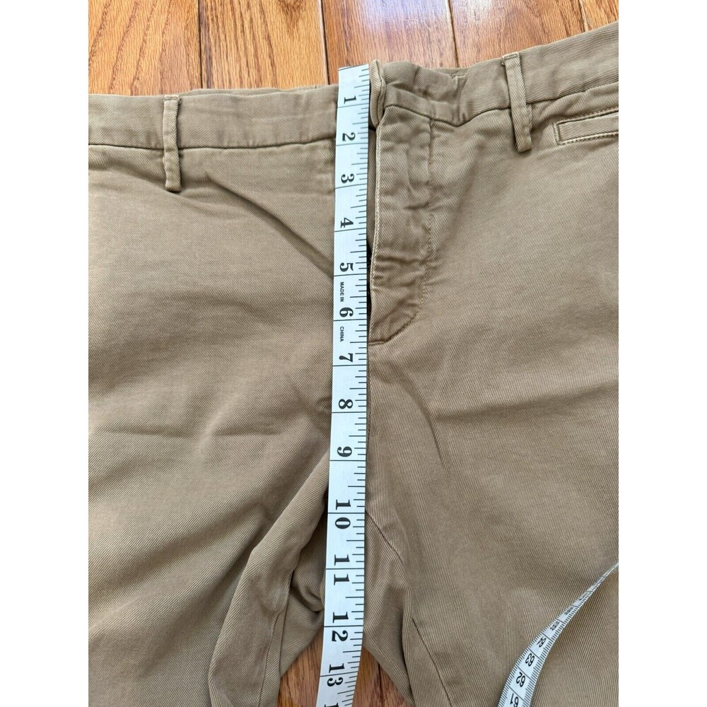 Prada Mens 34 (50) Brown Khaki Tight Fit Flat Front Canvas Straight Pants Chino - Picture 12 of 15